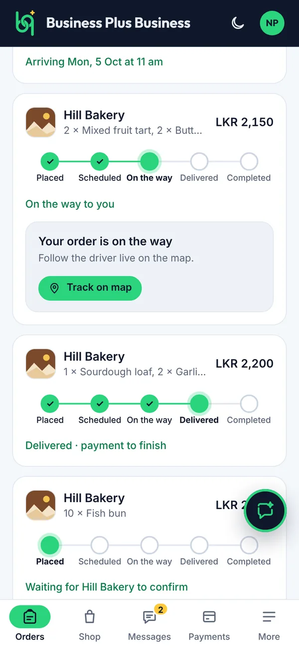 Your order is on the way on a phone