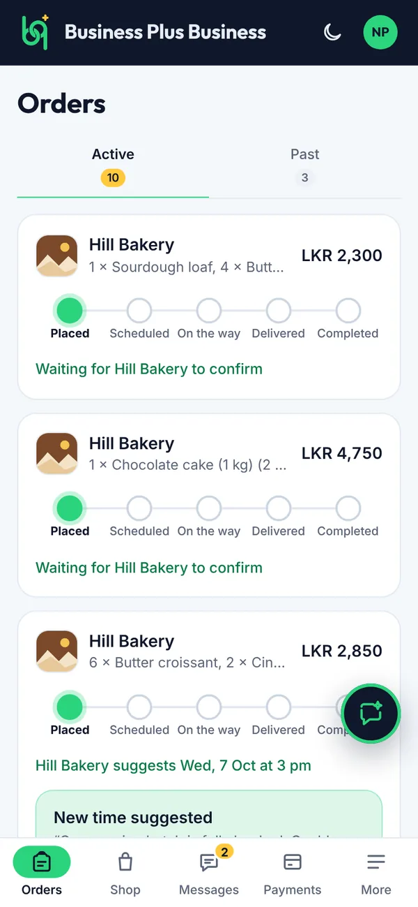 Your orders on a phone