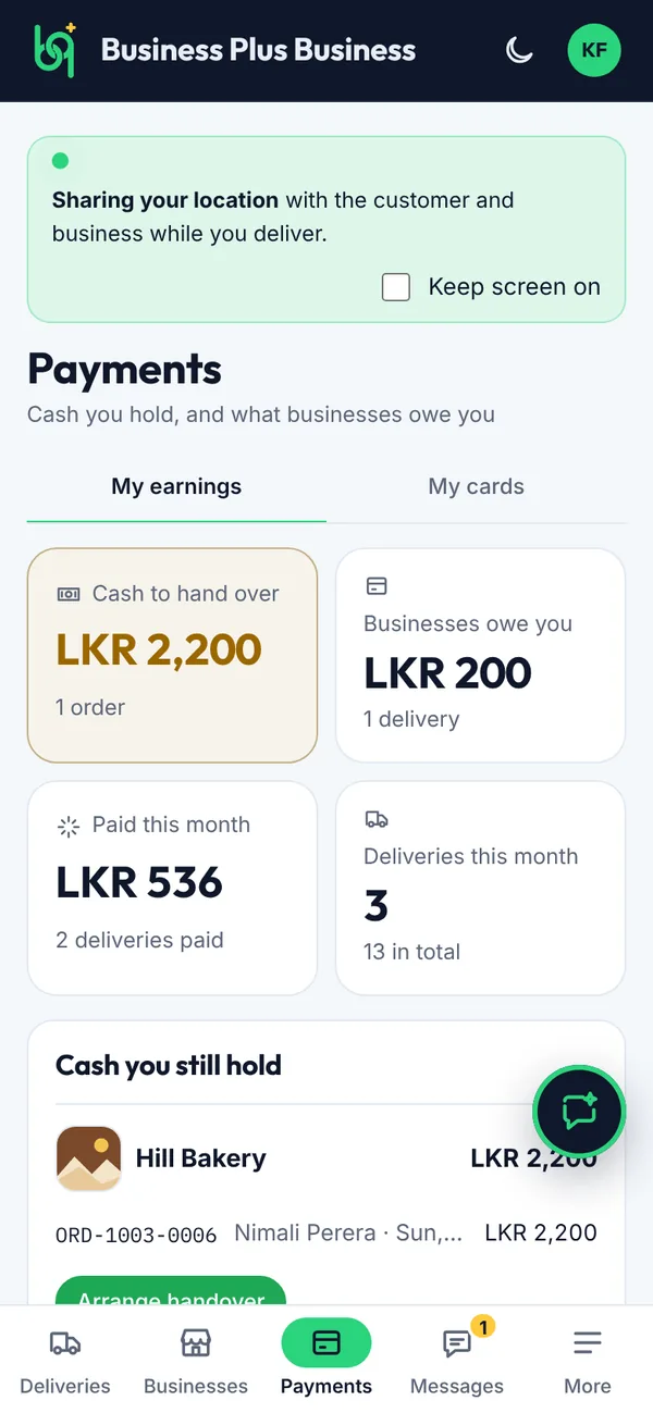 My earnings on a phone