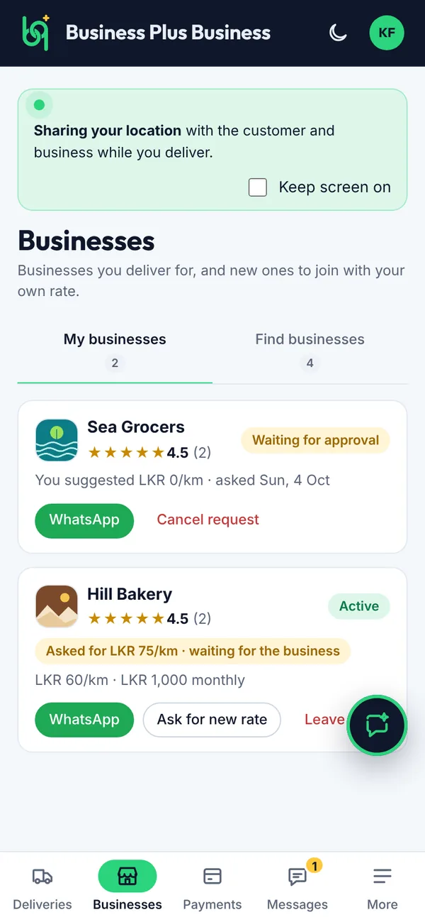 My businesses on a phone