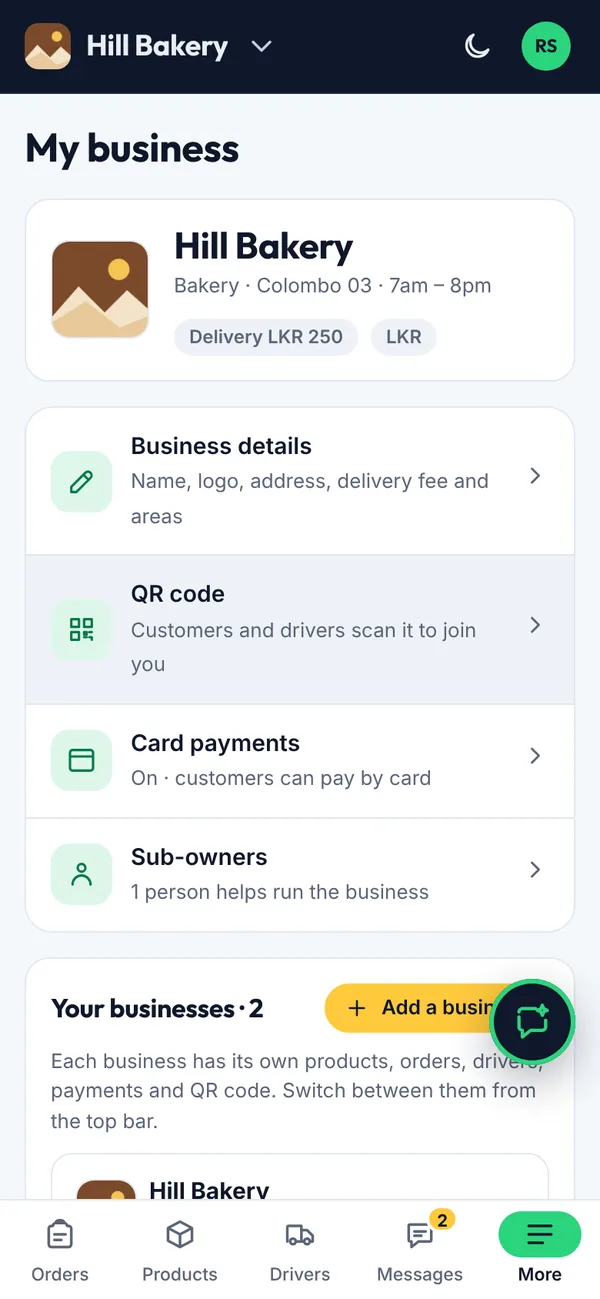 My business on a phone