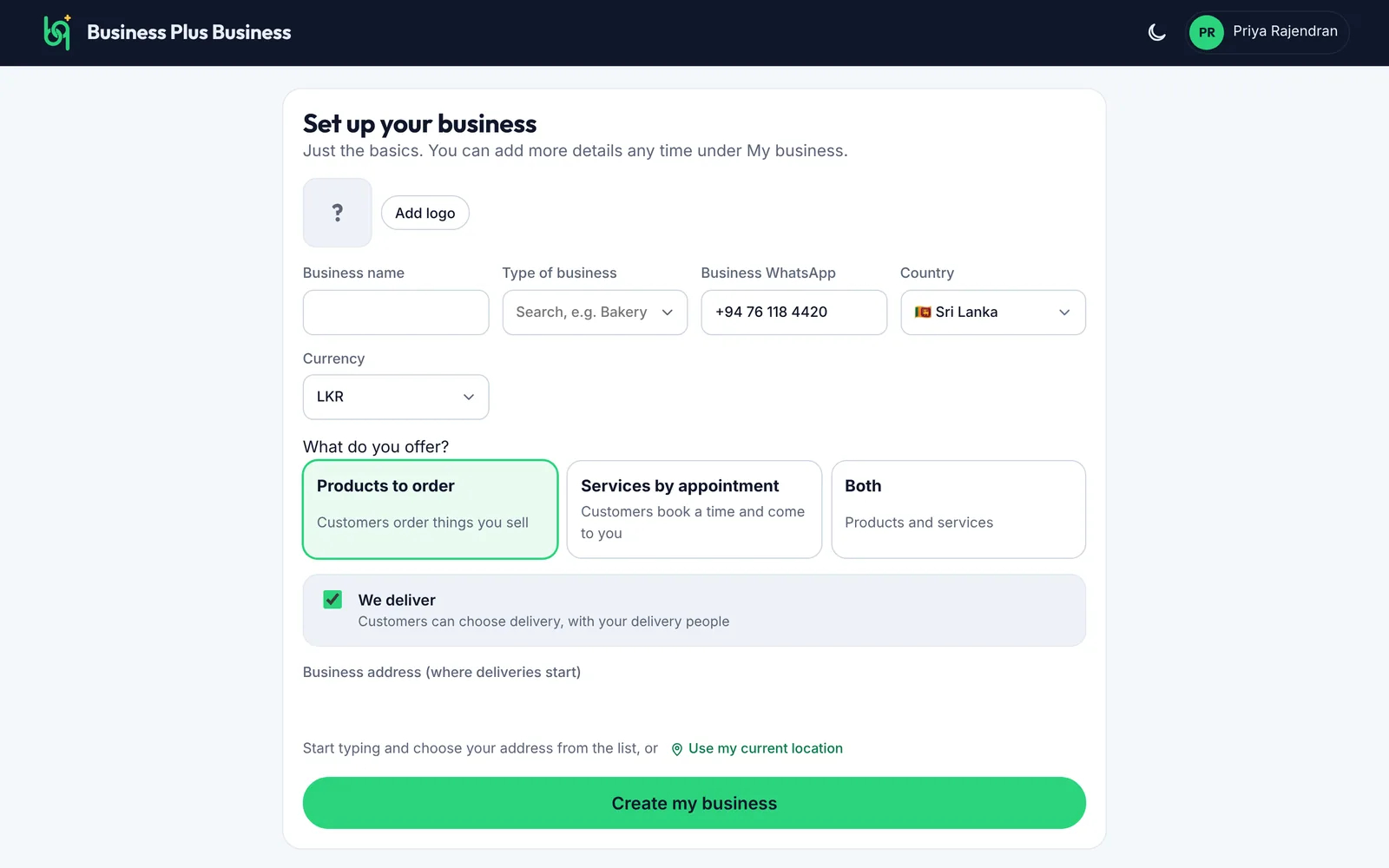 Set up your business on a computer